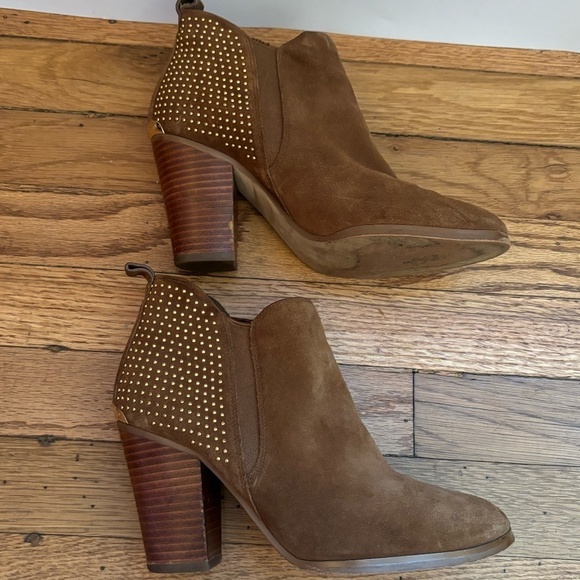Michael Kors Suede Studded Krista Booties Block Heels 7.5 - Picture 8 of 16